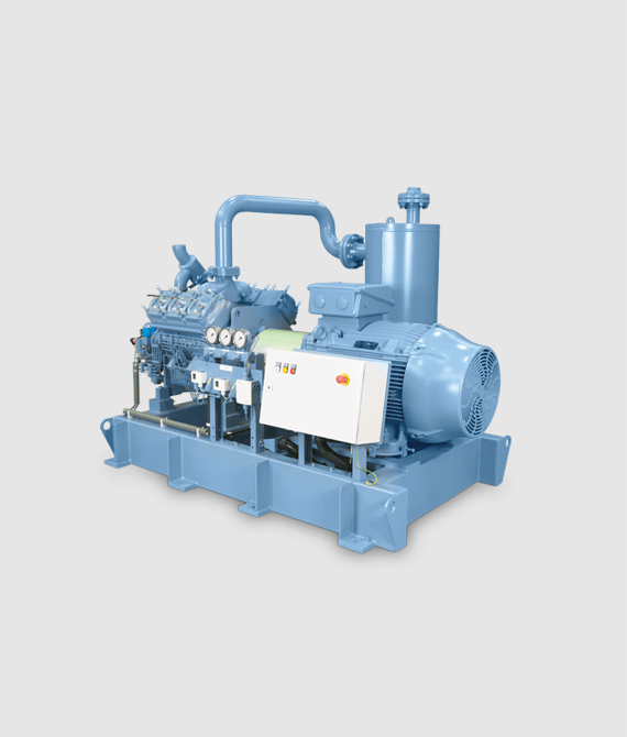 Factory-assembled packaged reciprocating compressor units